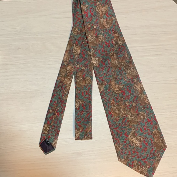 Menโs Vintage 90s 1998 Chicken Tie Wearable Art Farmer Chicken Dad Cotton Tie - Picture 11 of 17